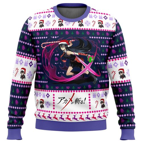 Get Festive with Akame ga Kill Akame Christmas Attack Ugly Sweater – Perfect for Holiday Celebrations!