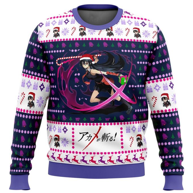 Get Festive with Akame ga Kill Akame Christmas Attack Ugly Sweater – Perfect for Holiday Celebrations!