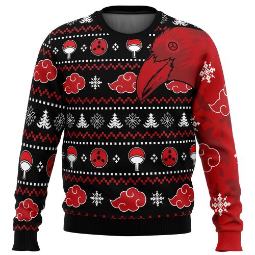 Shop Akatsuki Itachi Symbolic Crows Naruto Christmas Sweater – Perfect Holiday Gift!