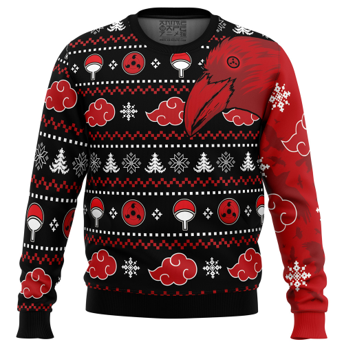 Christmas Sweater: Akatsuki Itachi Symbolic Crows – Perfect for Naruto Fans!