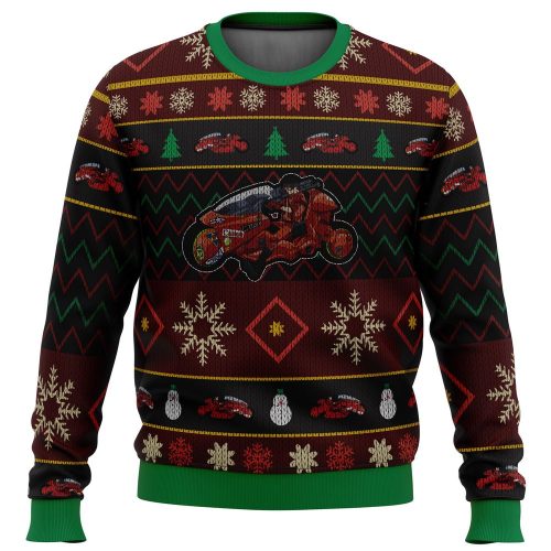 Rev up your style with Akira Shotaro Kaneda Bike Ugly Christmas Sweater