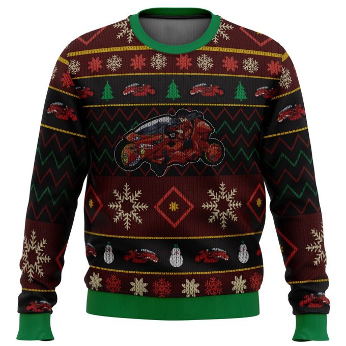 Rev up your style with Akira Shotaro Kaneda Bike Ugly Christmas Sweater