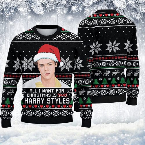 Holiday Cheer with Harry Styles: Ugly Knitted Christmas Sweatshirt & Sweater