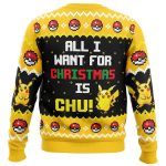 All I Want Pikachu Ugly Christmas Sweater – Festive Pokemon Apparel for the Holiday Season