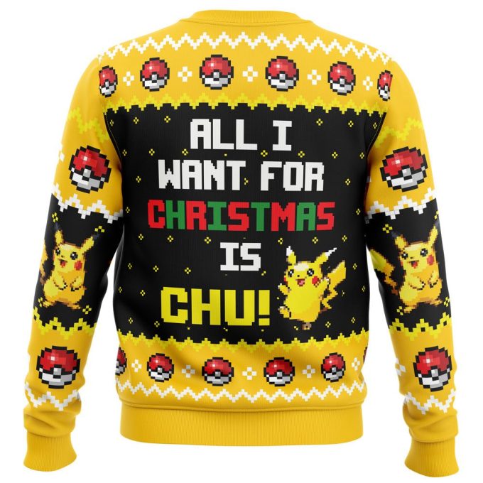 All I Want Pikachu Ugly Christmas Sweater – Festive Pokemon Apparel for the Holiday Season