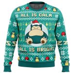 Snorlax Pokemon Ugly Christmas Sweater – All is Calm All Bright! Festive & Fun