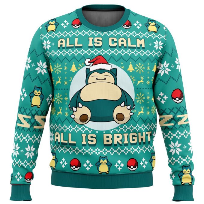 Get Festive with All Bright Snorlax Ugly Christmas Sweater – Perfect for Pokemon Fans!