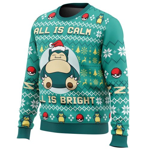Get Festive with All Bright Snorlax Ugly Christmas Sweater – Perfect for Pokemon Fans!