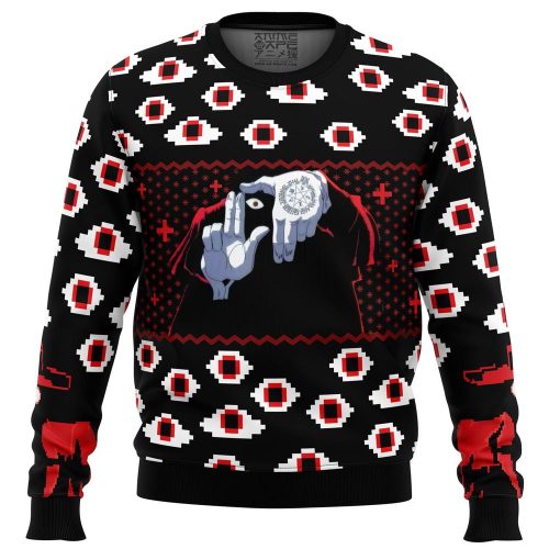 Hellsing Alucard Eyes Ugly Christmas Sweater - Festive & Unique Design!