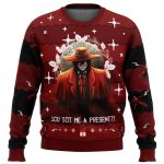 Spook up your Christmas with Alucard Hellsing Ugly Sweater: Perfect for Anime Fans!