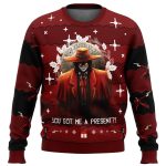 Spook up your Christmas with Alucard Hellsing Ugly Sweater: Perfect for Anime Fans!