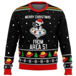 Area 51 Aliens Ugly Christmas Sweater: Extraterrestrial Festive Attire Area 51 Aliens Ugly Christmas Sweater: Extraterrestrial Festive Attire
