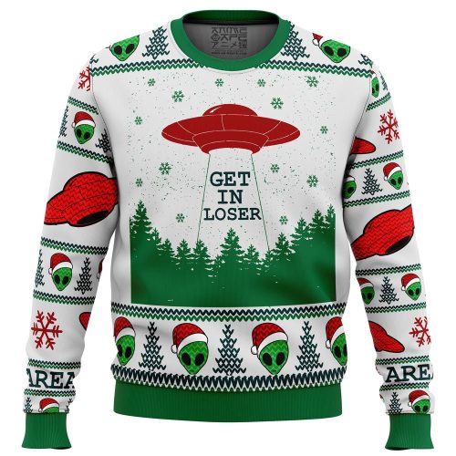 Area 51 Get in Loser Ugly Christmas Sweater: Stand Out with Extraterrestrial Style!