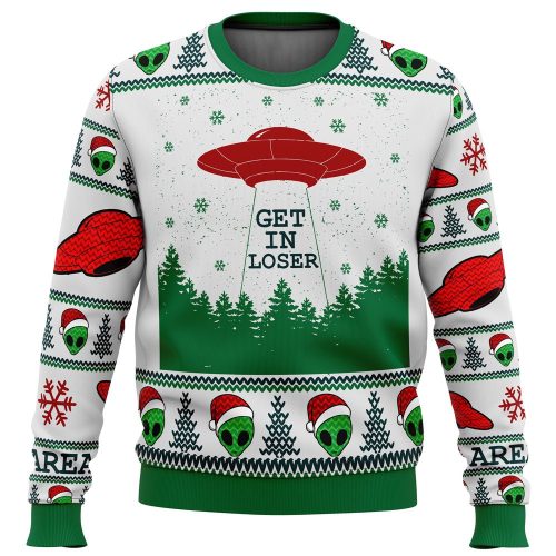 Area 51 Get in Loser Ugly Christmas Sweater – Extraterrestrial Festive Style