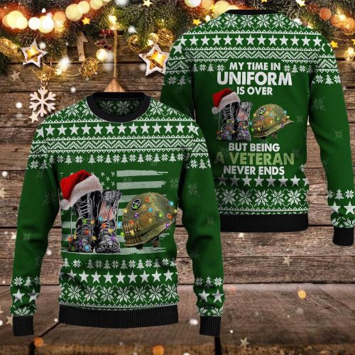 Vietnam Veterans Day Gift: Armed Forces Ugly Sweater for Father – Wool Christmas Sweater