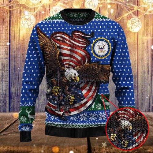 Unique Armed Forces USN Navy Ugly Sweater - Perfect Vietnam Veterans Day Gift for Dad!