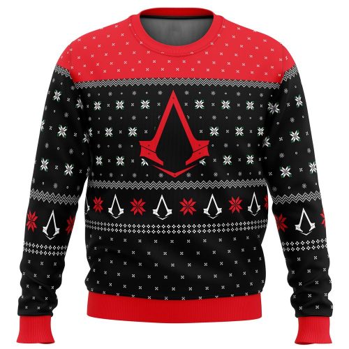 Assassins Creed Assassin Insignia Ugly Christmas Sweater – Festive Gaming Apparel