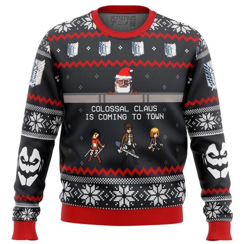 Get Festive with Attack on Titan Colossal Claus Ugly Christmas Sweater
