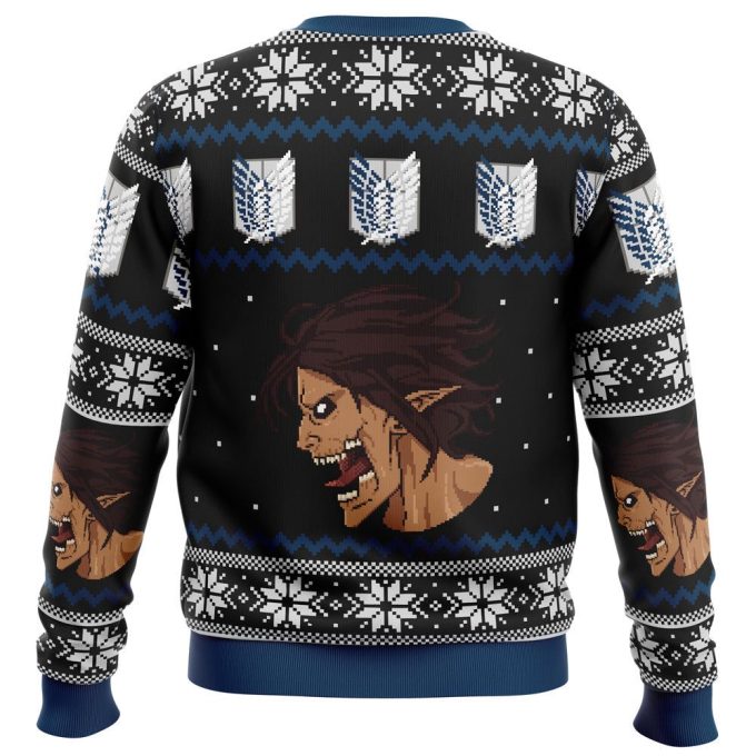 Get Festive with Attack on Titan Survey Corps Ugly Christmas Sweater – Perfect Holiday Gift!
