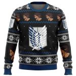 Get Festive with Attack on Titan Survey Corps Ugly Christmas Sweater – Limited Edition