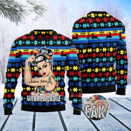 Autism Mom Ugly Christmas Sweater: Funny Holiday Gifts for Family