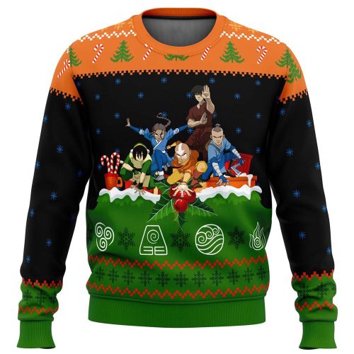Get Festive with Avatar the Last Airbender On the Chimney Top Ugly Christmas Sweater