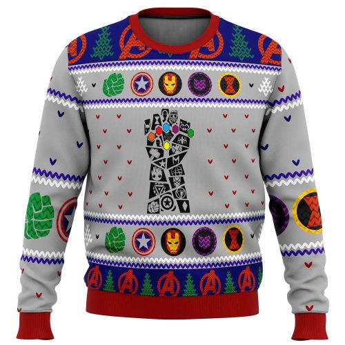 Get Festive with the Avengers Gauntlet Ugly Christmas Sweater - Limited Stock!