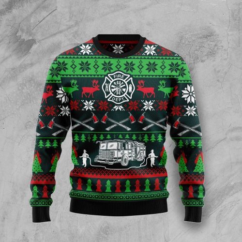 Shop the Best Funny Firefighter Ugly Christmas Sweaters – Perfect Holiday Gifts!