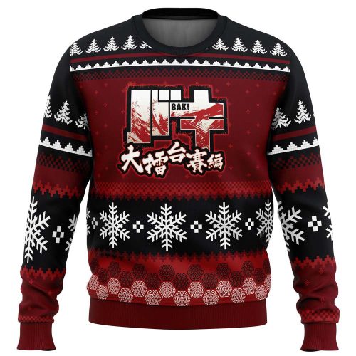 Baki Ugly Christmas Sweater - Axe Kick Your Holiday Style!