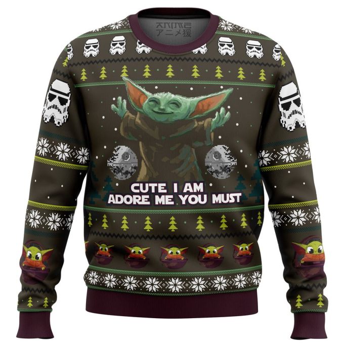 Adorable Baby Yoda Mandalorian Star Wars Ugly Christmas Sweater – Get Festive!