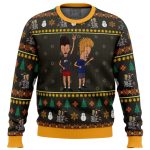 Get Festive with Beavis and Butthead Rock On Ugly Christmas Sweater – Limited Edition Print!