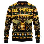 Bee Merry Christmas Unisex Crewneck Sweater – Ugly Christmas Sweater for Festive Fun!