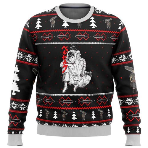 Berserk Guts and Casca Ugly Christmas Sweater - Festive Anime-Inspired Apparel