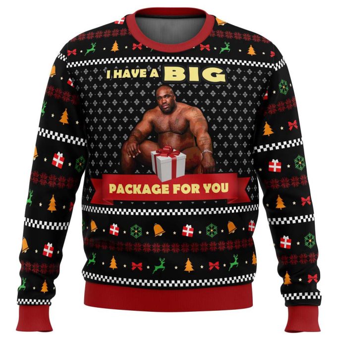 Hilarious Big Package Barry Wood Meme Ugly Christmas Sweater – Perfect for Holiday Fun!