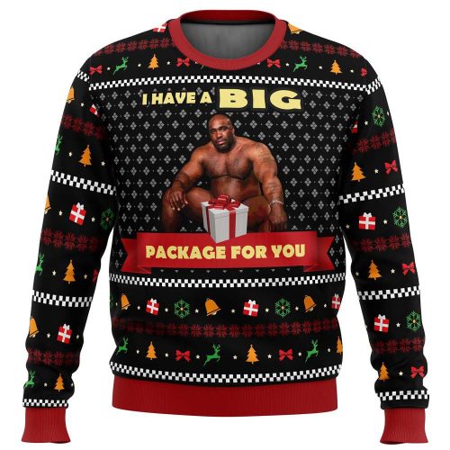Hilarious Big Package Barry Wood Meme Ugly Christmas Sweater – Perfect for Holiday Fun!