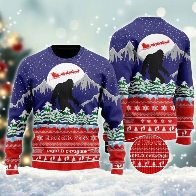 Get Festive with Bigfoot Christmas Ugly Sweater – Unique and Fun Holiday Attire