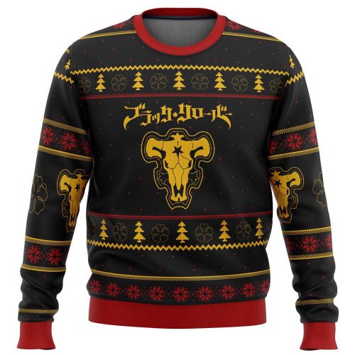 Get Festive with the Black Clover Bulls Ugly Christmas Sweater – Perfect Holiday Attire!