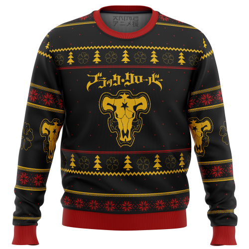 Get Festive with Black Clover Bulls Ugly Christmas Sweater - Limited Edition!