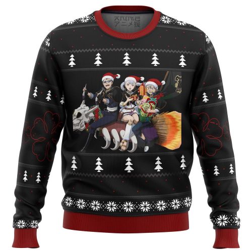 Shop the Festive Black Clover Ugly Christmas Sweater – Perfect for Holiday Fun!