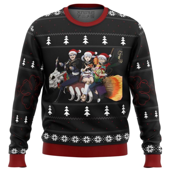 Shop the Festive Black Clover Ugly Christmas Sweater – Perfect for Holiday Fun!