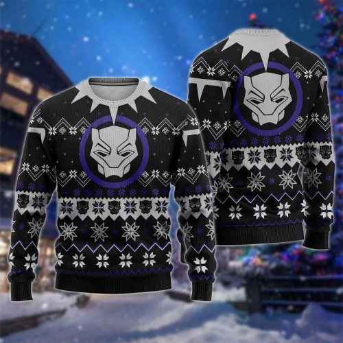 Get Festive with the Black Panther Christmas Sweater - Stylish and Unique Holiday Attire!