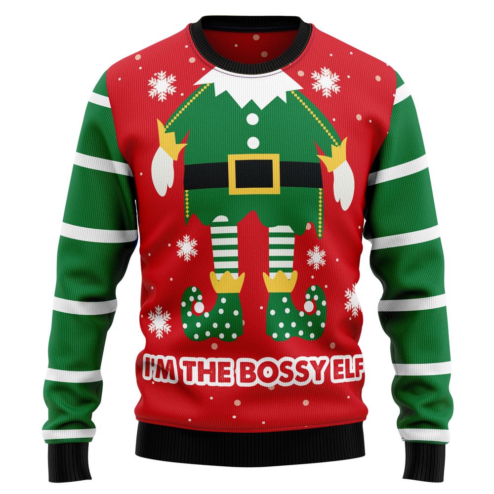 Get Festive with the Bossy Elf Unisex Crewneck Sweater – Ugly Christmas Sweater Get Festive with the Bossy Elf Unisex Crewneck Sweater – Ugly Christmas Sweater