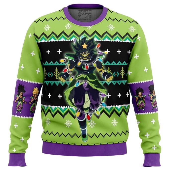 Get Festive with Broly Dragon Ball Z Ugly Christmas Sweater – Perfect for DBZ Fans!