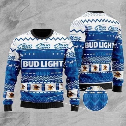 Get Festive with Bud Light Christmas Sweater - Perfect Holiday Attire for Beer Lovers!