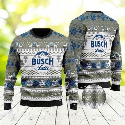 Get Festive with the Busch Latte Christmas Ugly Sweater – Perfect Holiday Apparel!