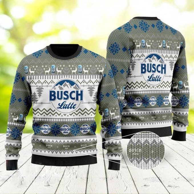 Get Festive with the Busch Latte Christmas Ugly Sweater – Perfect Holiday Apparel!