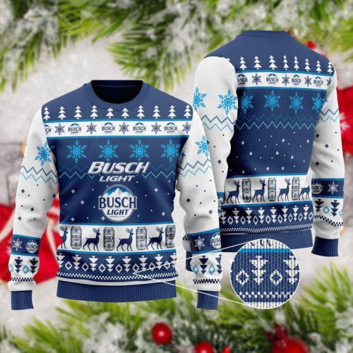 Get Festive with the Busch Light Christmas Sweater - Perfect Holiday Attire!