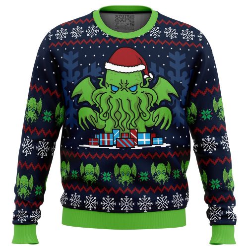 Spooky & Festive: Call Of Christmas Cthulhu Ugly Sweater - Perfect Holiday Attire!