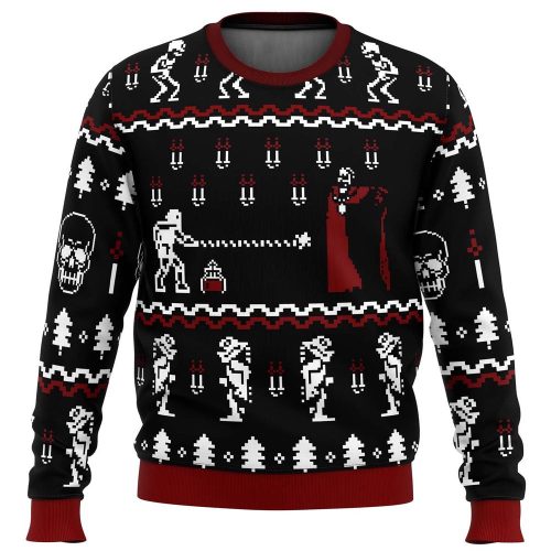Get Festive with Castlevania Classic Game Ugly Christmas Sweater – Game-inspired Holiday Attire