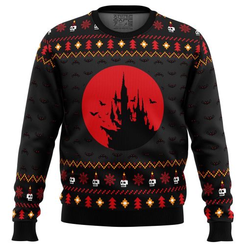Get Festive with Castlevania Creepy Castle Ugly Christmas Sweater